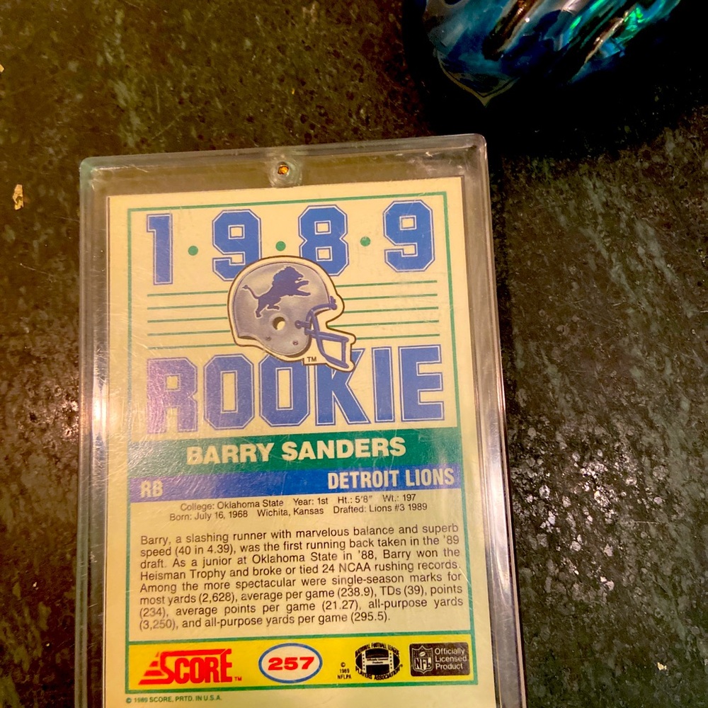 Barry sanders rookie football card